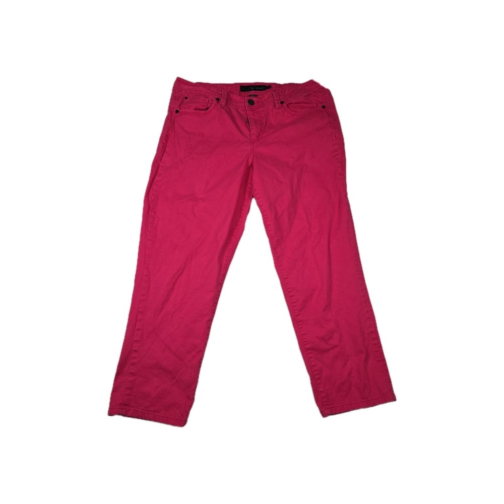 Calvin‎ Klein Jeans Womens 32/14 Skinny Crop Pink Mid Rise Denim Pants
